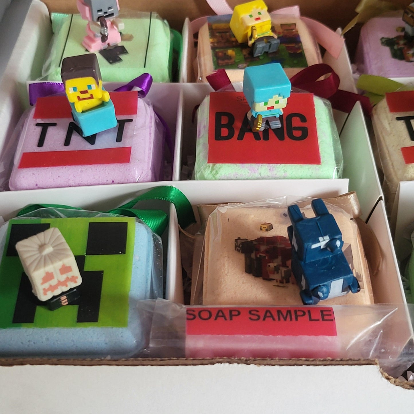 Bath Bombs for Kids with MineCrafter Toys Inside - BANG - BOOM - TNT - MADE in US, Natural Ingredients (12 Count)