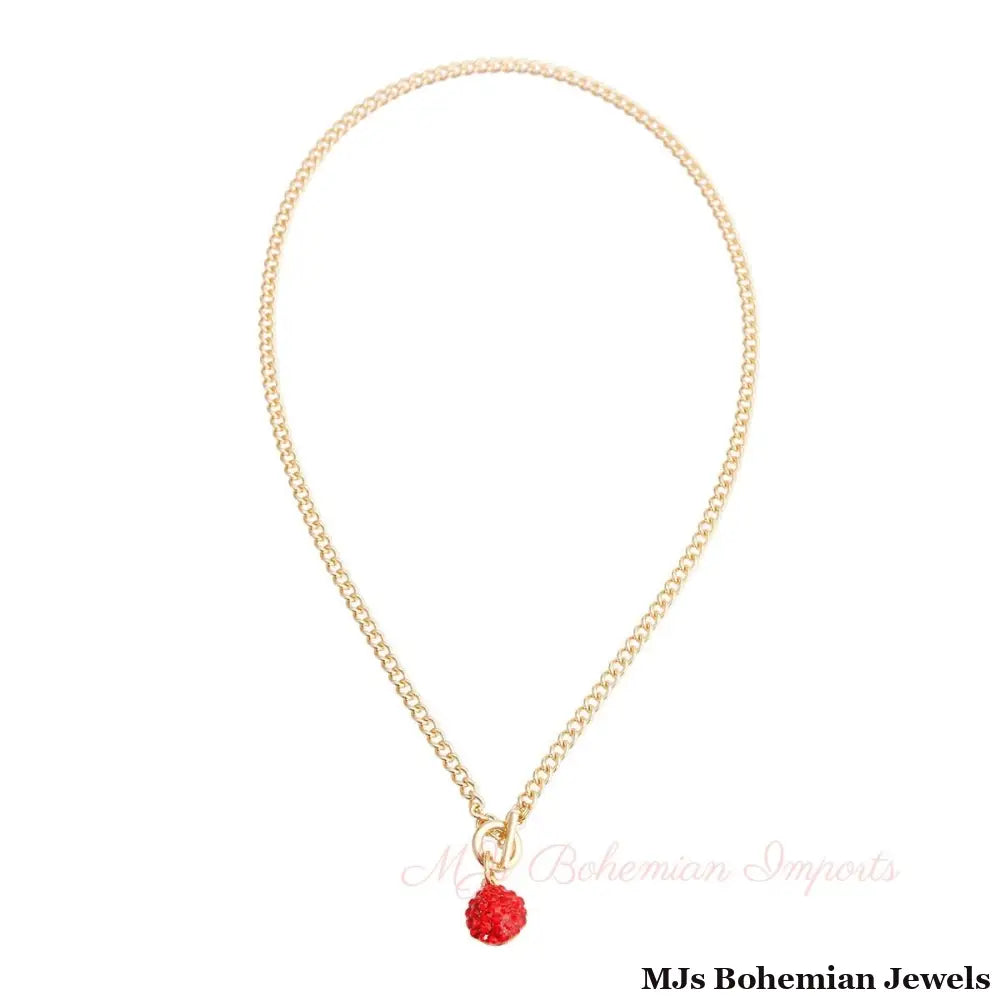 Mini Red Pave Charm Necklace