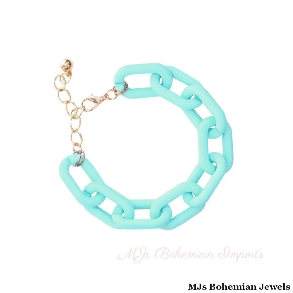 Mint Rubber Coated Chain Bracelet