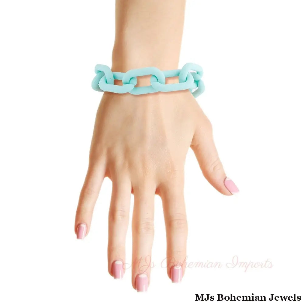 Mint Rubber Coated Chain Bracelet