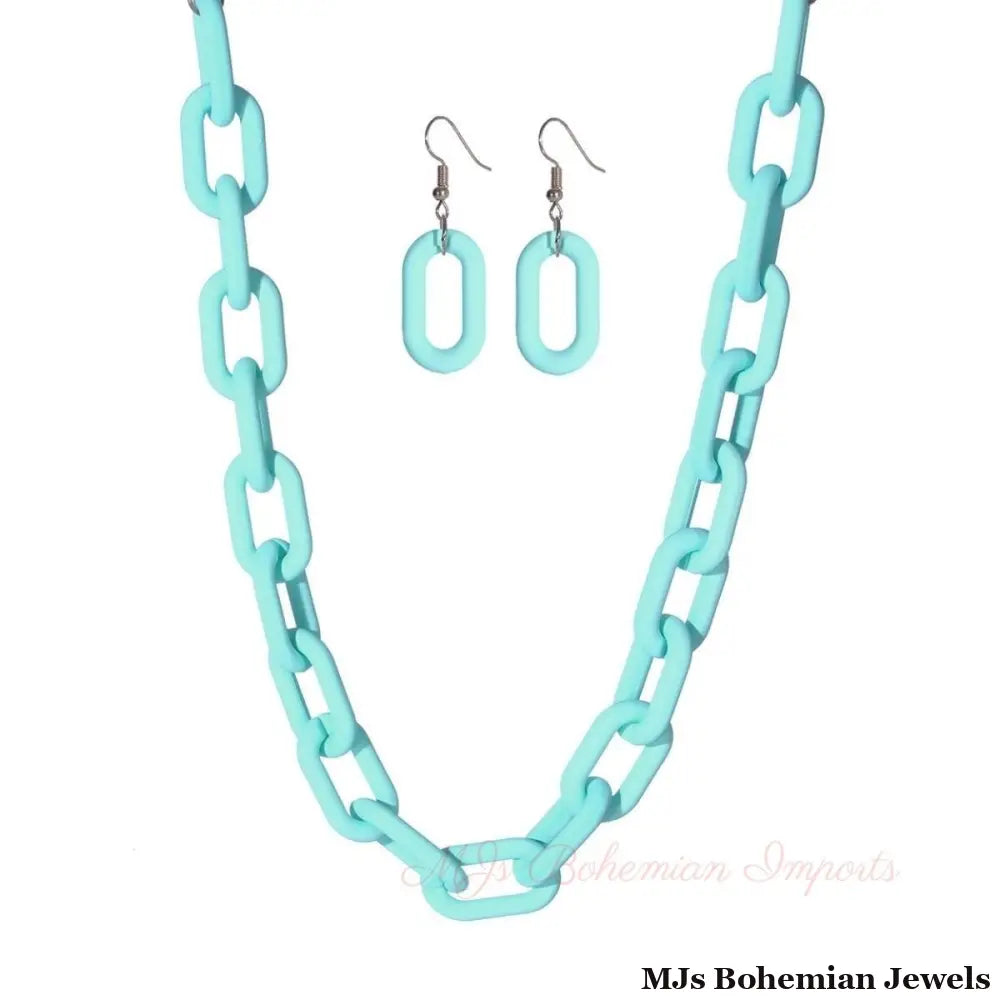 Mint Rubber Coated Chain Necklace