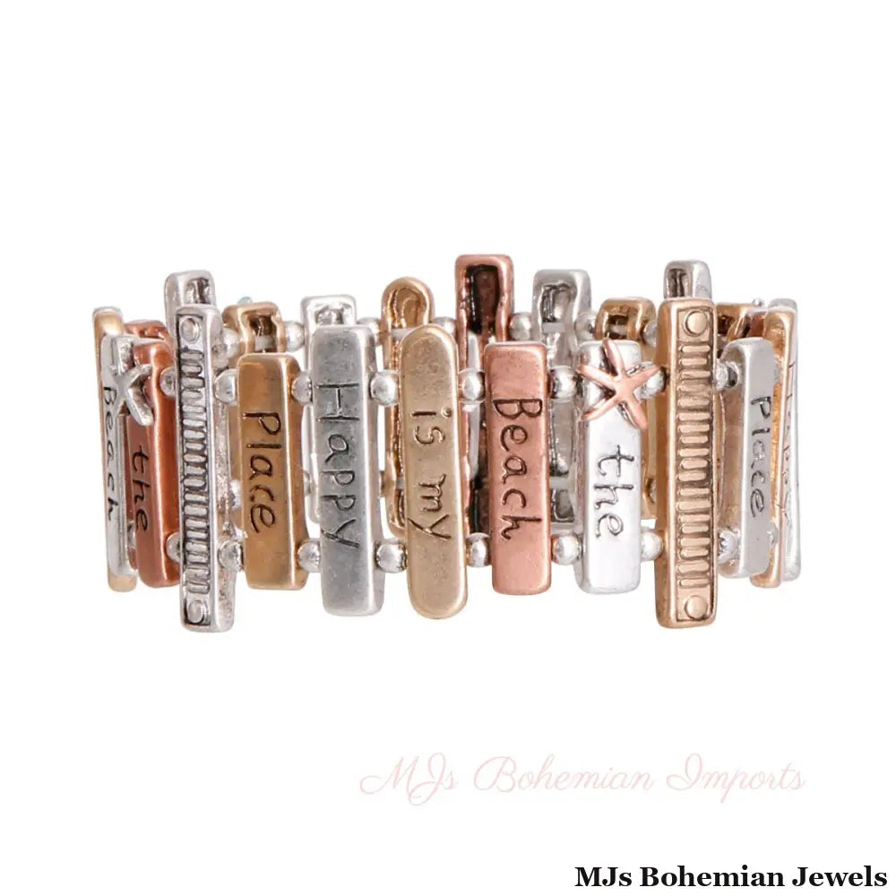 Mixed Metal Beach Happy Place Bracelet