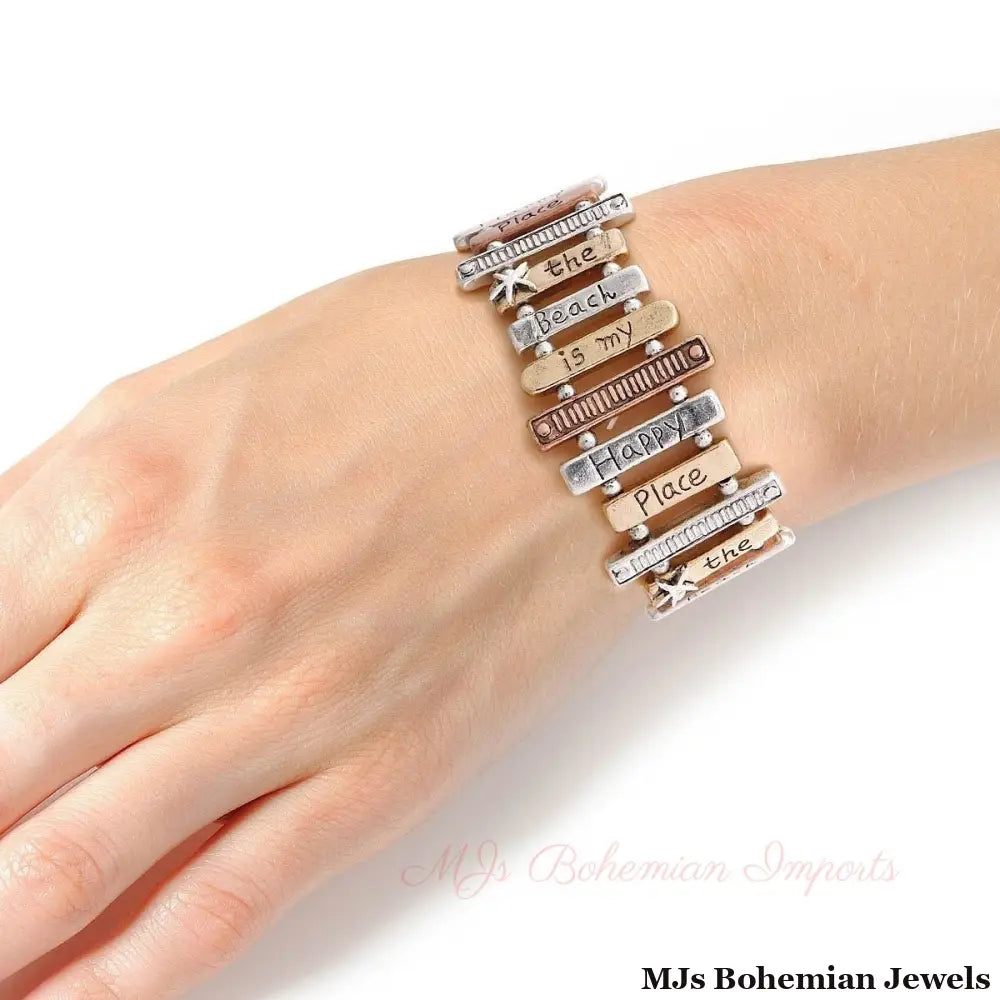 Mixed Metal Beach Happy Place Bracelet