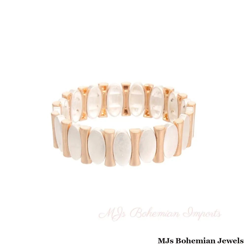 Mixed Metal Oval Bracelet