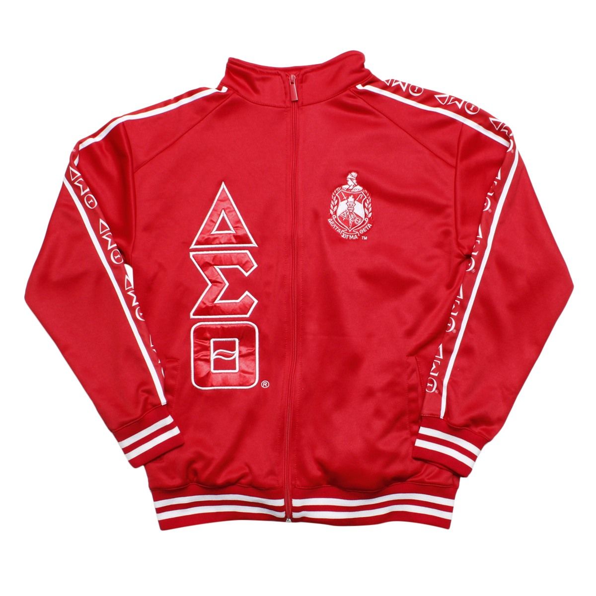DST Greek Apparel L Red Zip Up Track Jacket
