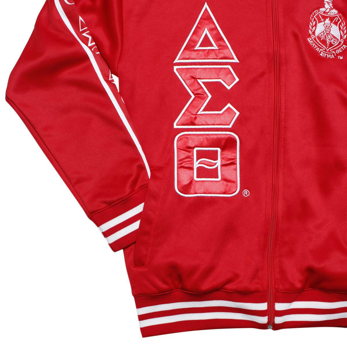 DST Greek Apparel M Red Zip Up Track Jacket