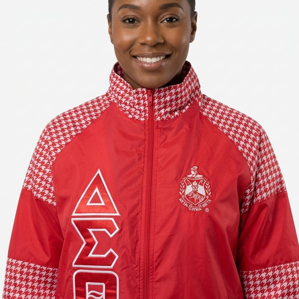 DST Greek Apparel Large Red Windbreaker Jacket
