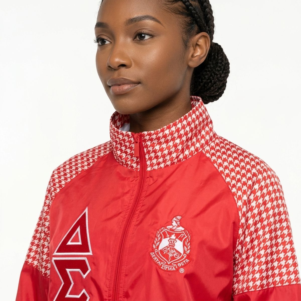 DST Greek Apparel Medium Red Windbreaker Jacket
