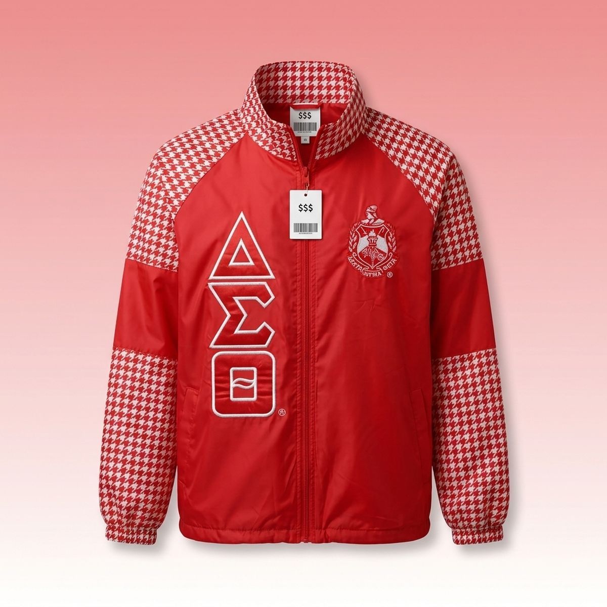 DST Greek Apparel Medium Red Windbreaker Jacket