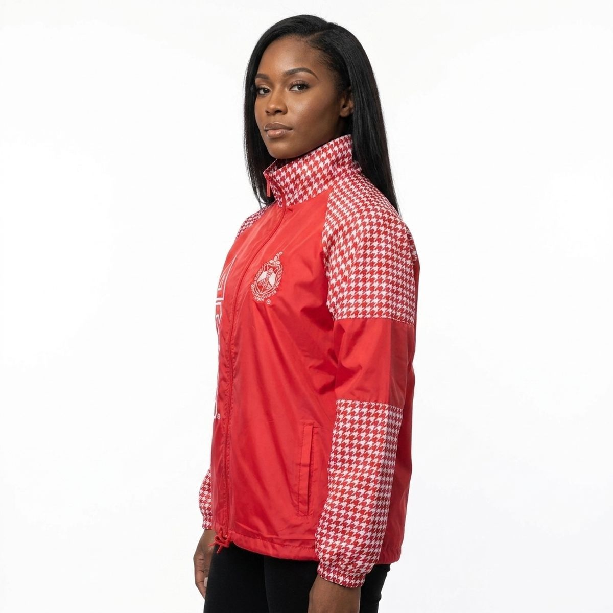 DST Greek Apparel Small Red Windbreaker Jacket