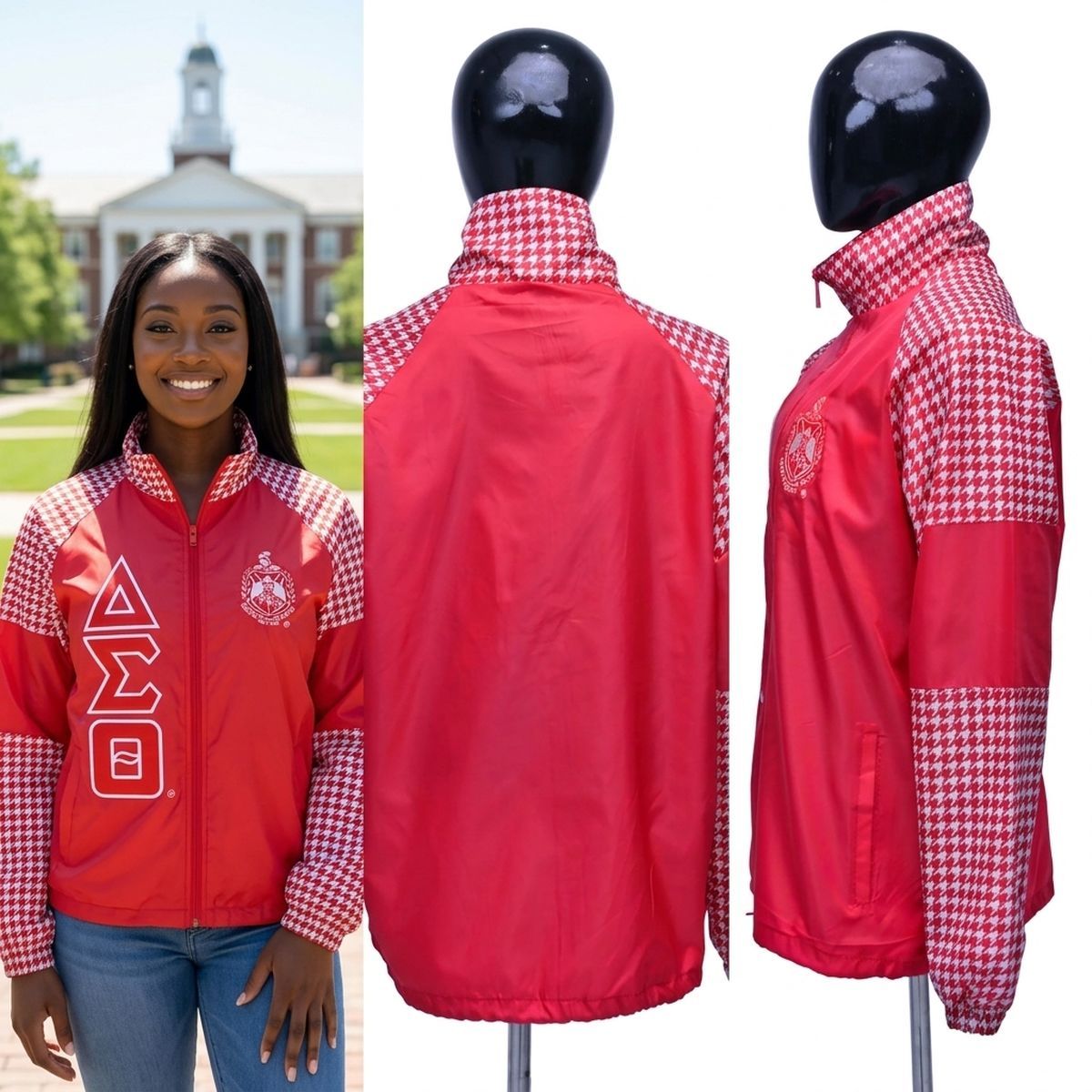 DST Greek Apparel XLarge Red Windbreaker Jacket