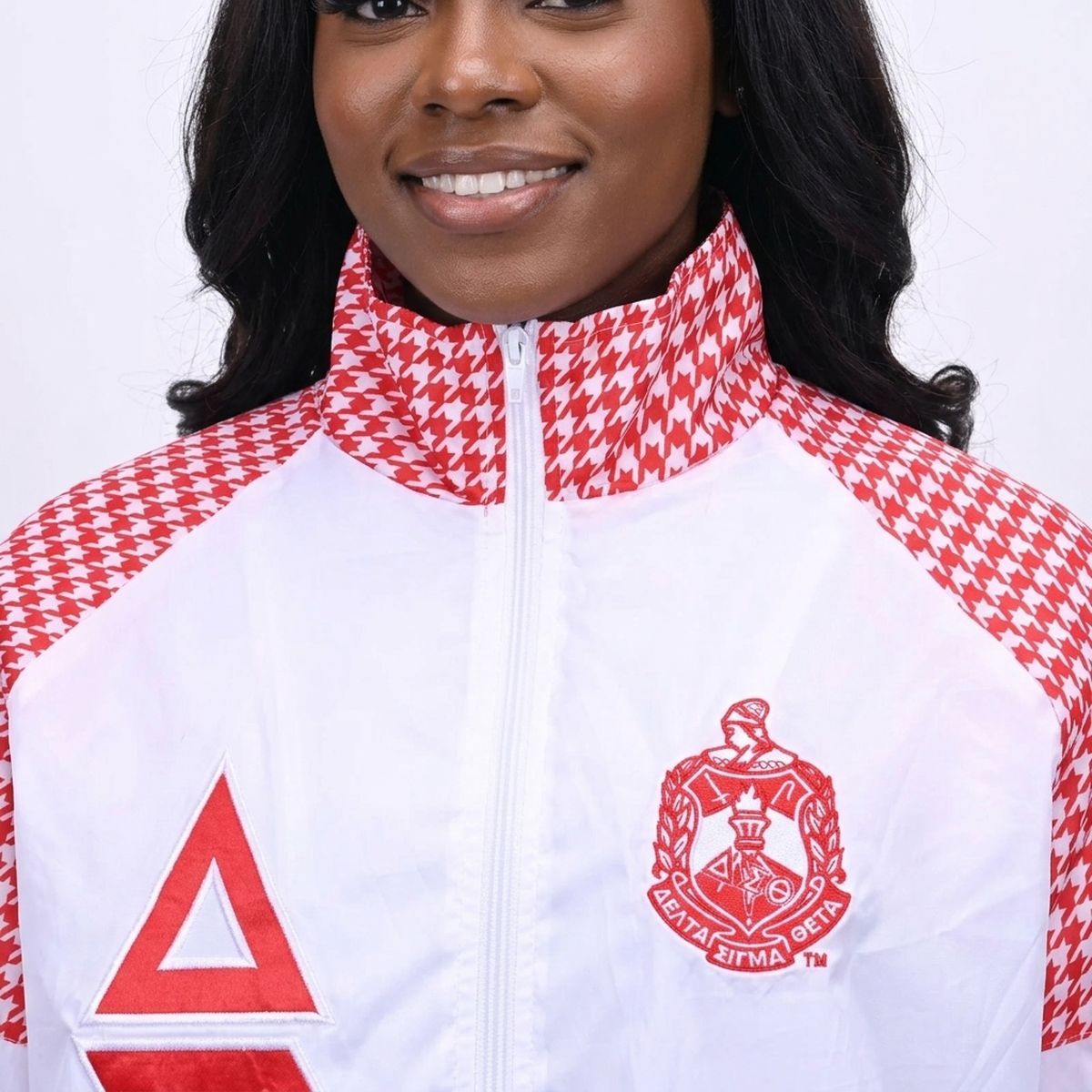 DST Greek Apparel Large White Windbreaker Jacket