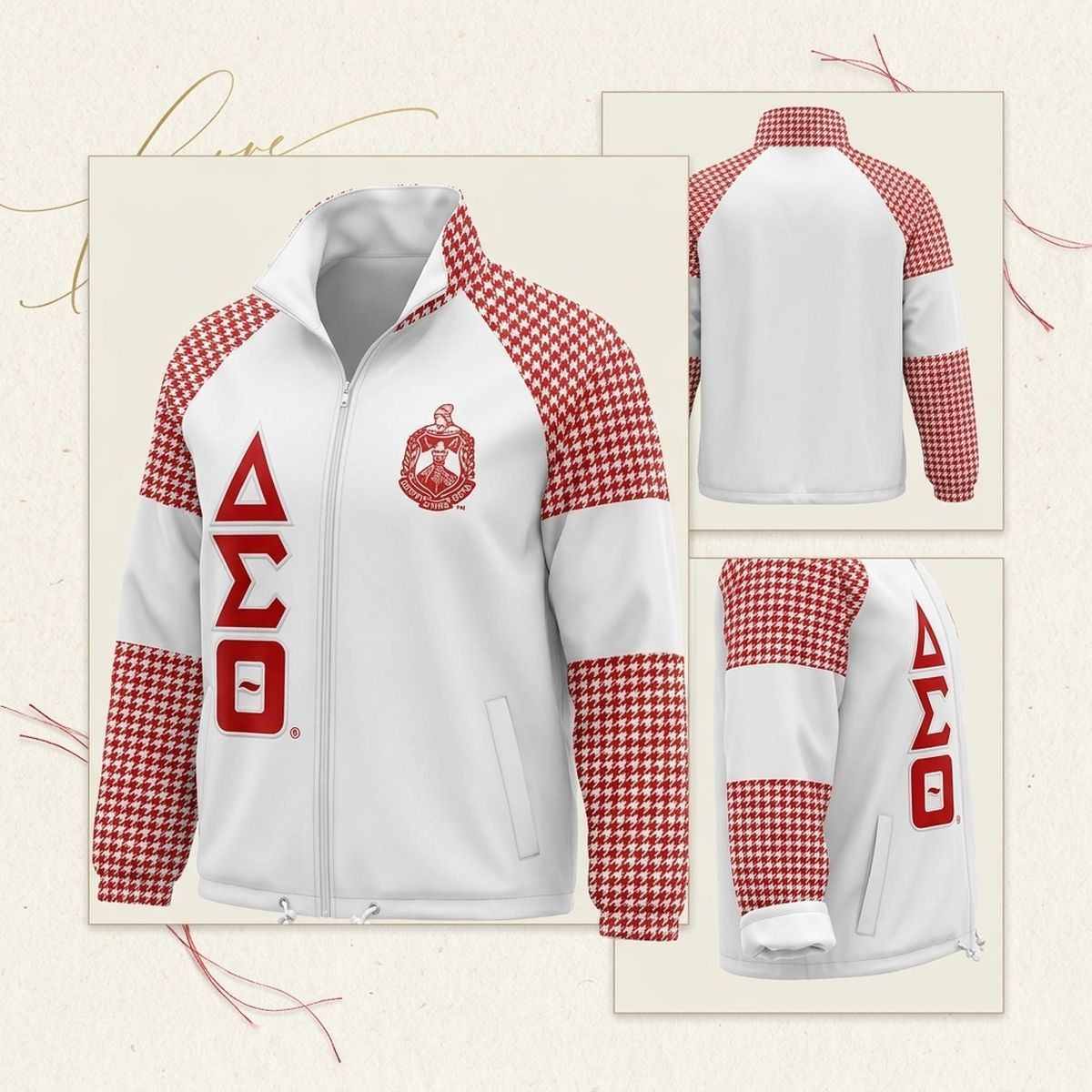 DST Greek Apparel Small White Windbreaker Jacket