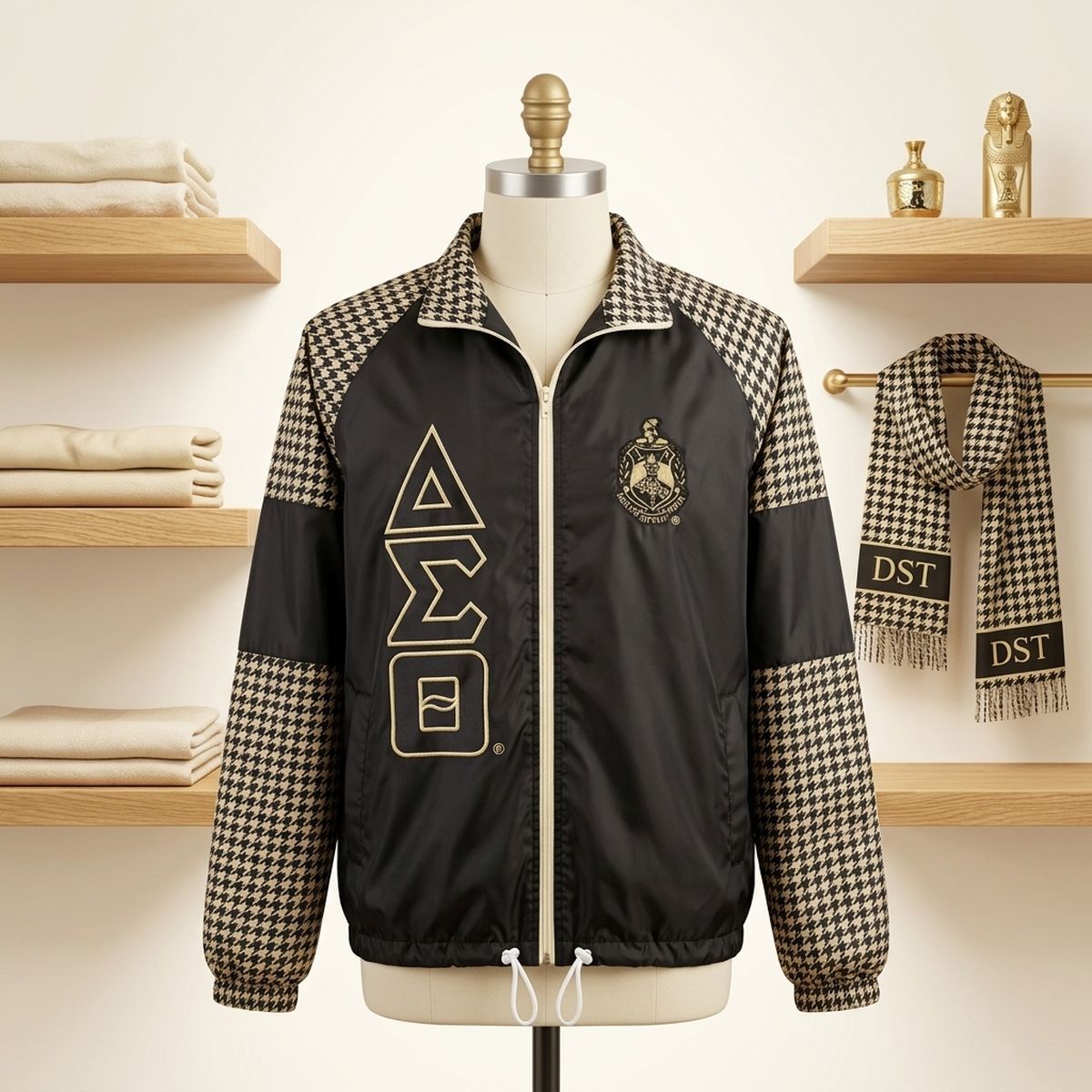 DST Greek Apparel XLarge Black Windbreaker Jacket