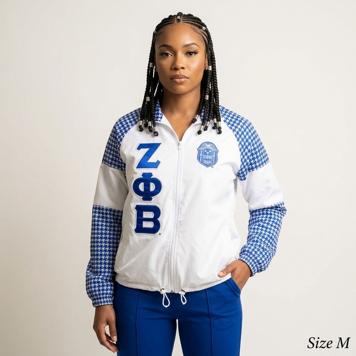 ZPB Apparel Medium Blue White Windbreaker Jacket