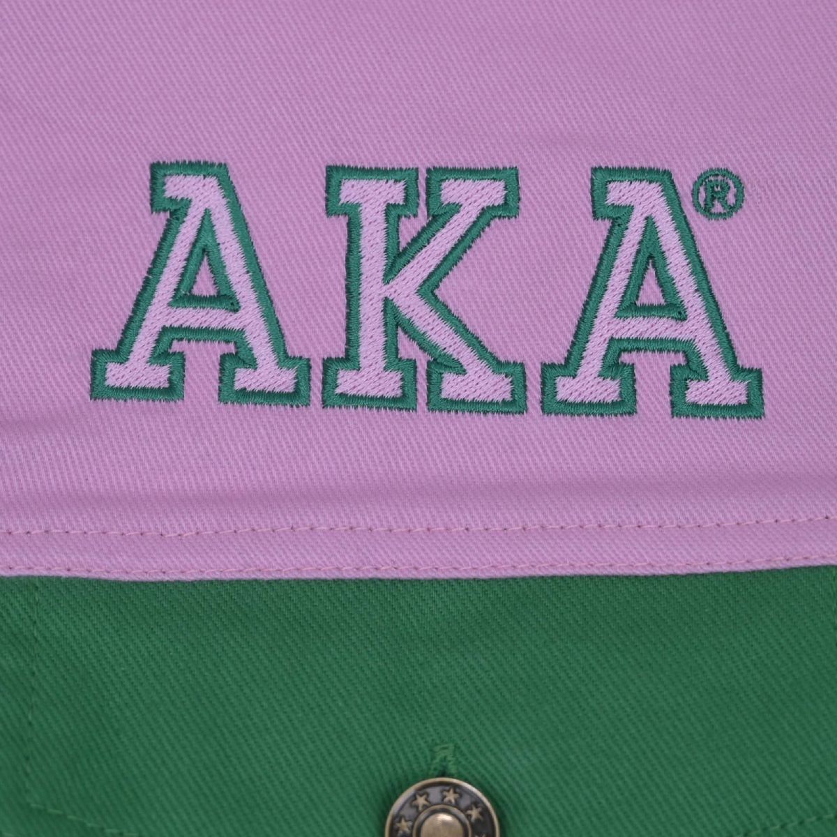 AKA Apparel Medium Pink Green Denim Fringe Jacket