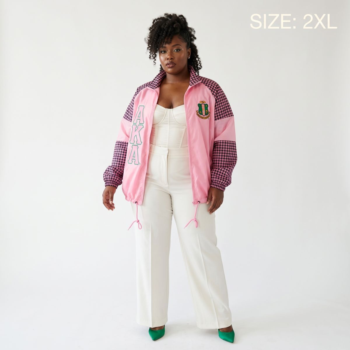 AKA Apparel 2XL Pink & Black Windbreaker Jacket