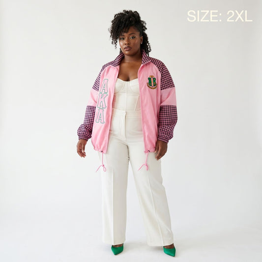AKA Apparel 2XL Pink & Black Windbreaker Jacket