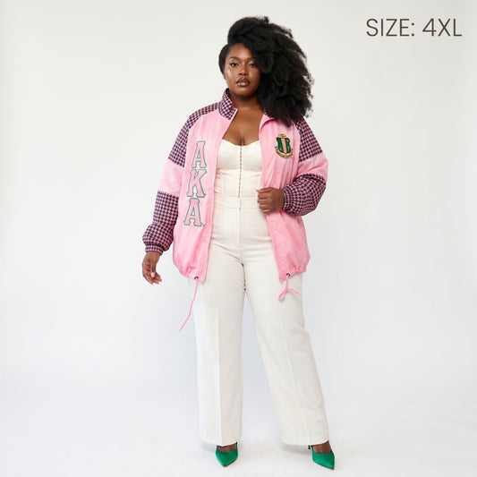 AKA Apparel 4XL Pink & Black Windbreaker Jacket