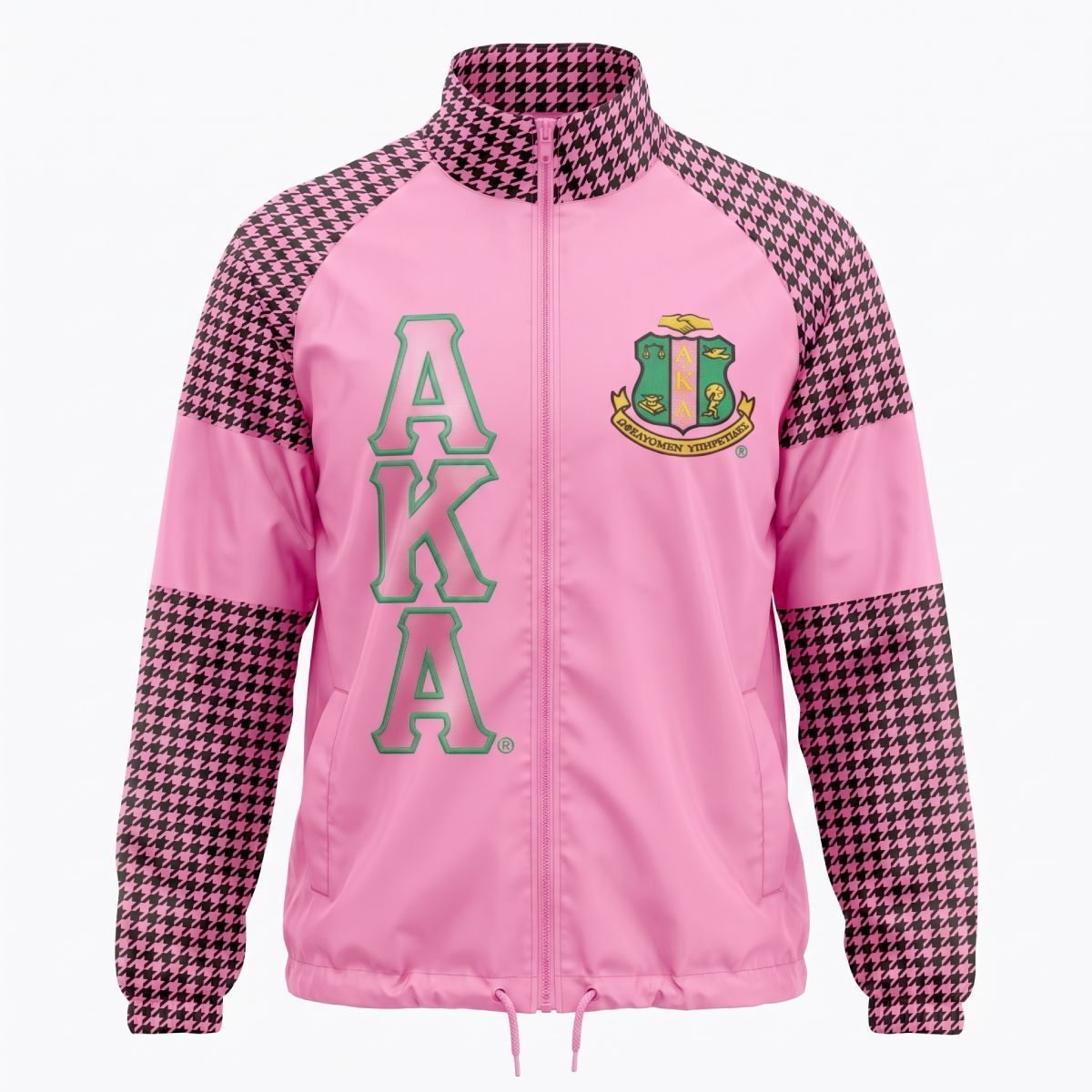 AKA Apparel Large Pink & Black Windbreaker Jacket