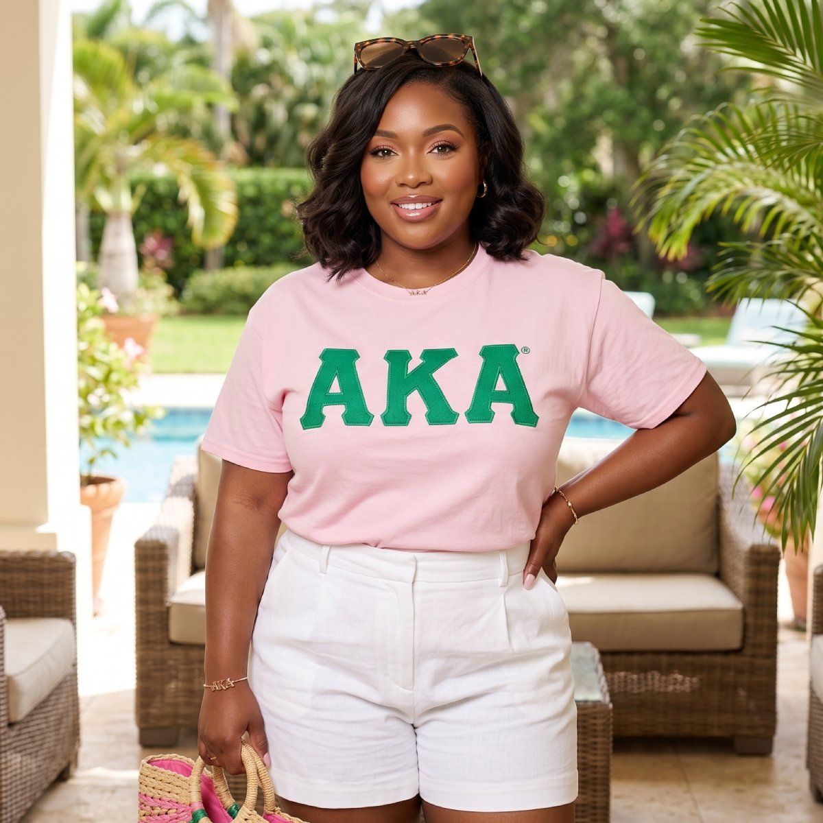 AKA Embroidered Patch XL T-Shirt Sorority Apparel