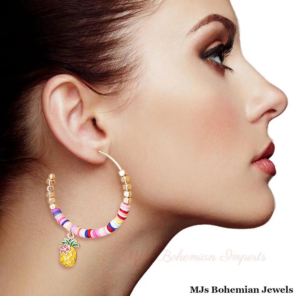 Multi Color Disc Pineapple Hoops
