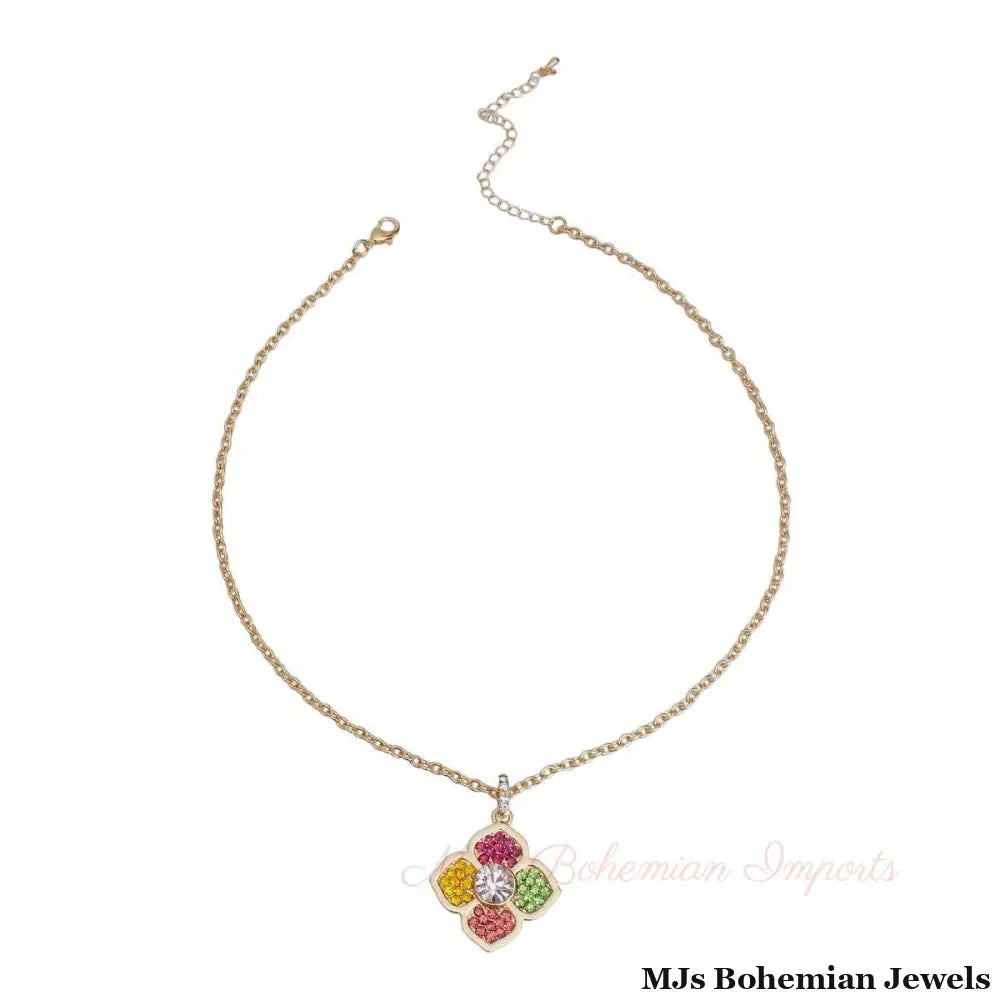 Multi-Color Magic: Flower Necklace