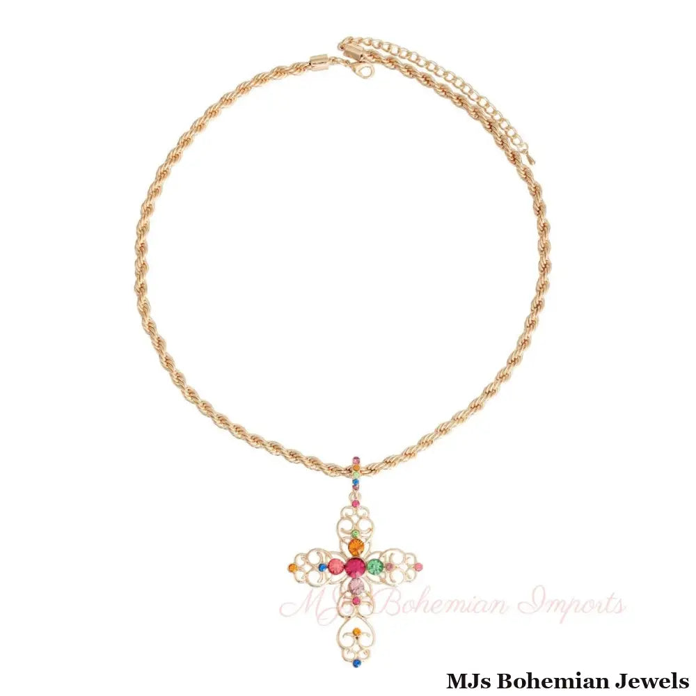Multi Filigree Cross Necklace