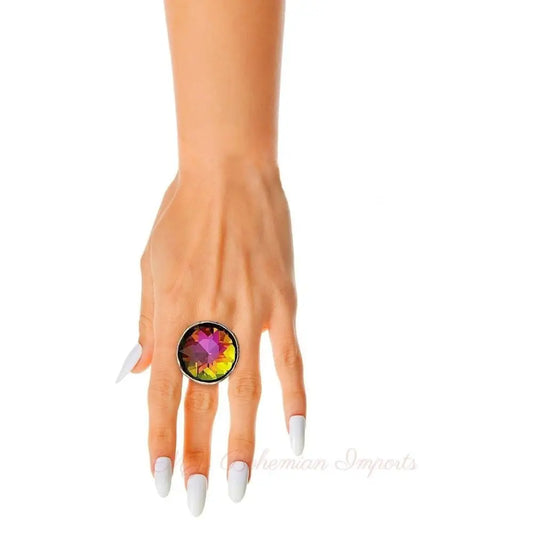 Multi Round Cut Crystal Ring