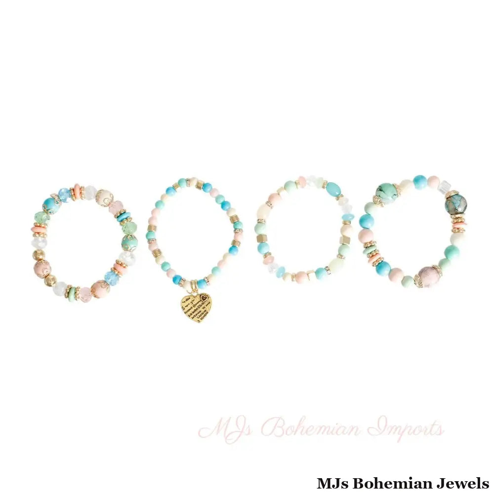 Multi Stone Glass Love Bracelets