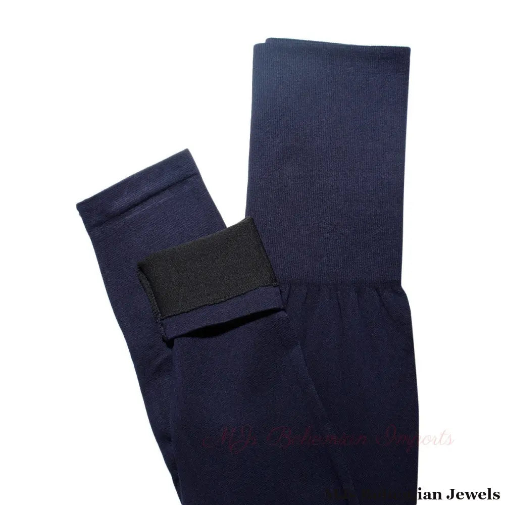 Navy Plus Size High Waist Leggings- 33-39 inch
