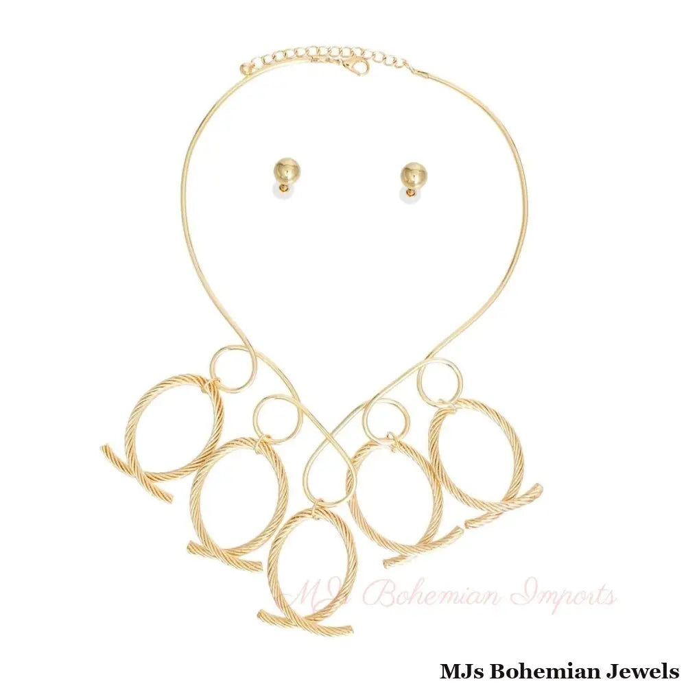 Necklace Gold Looped Cable Collar for Women