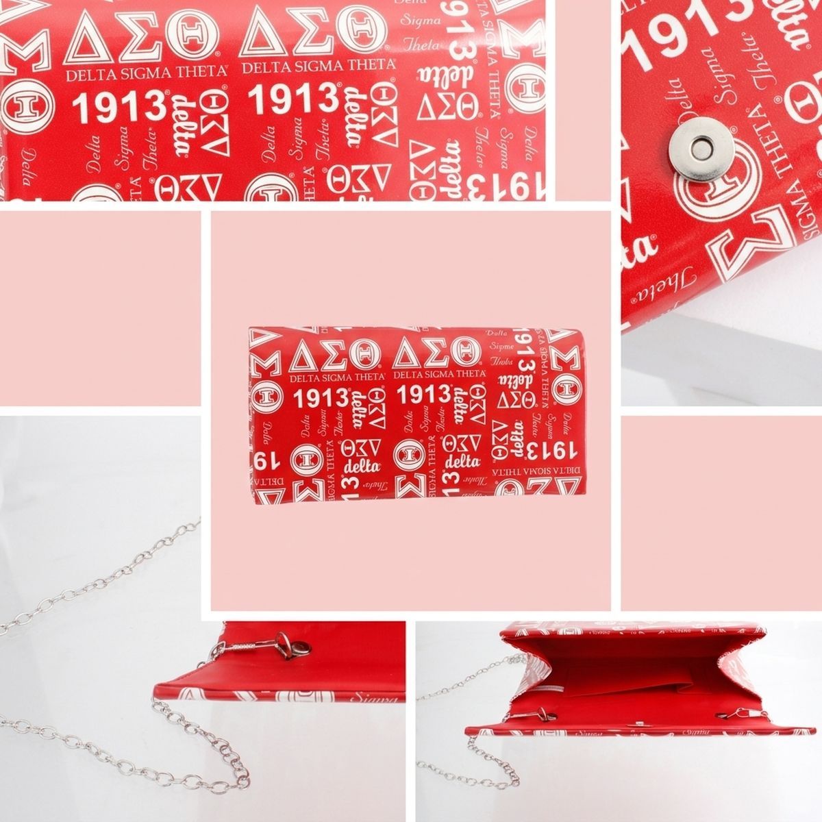 DST Sorority Pride Graphic Print Fold Over Clutch