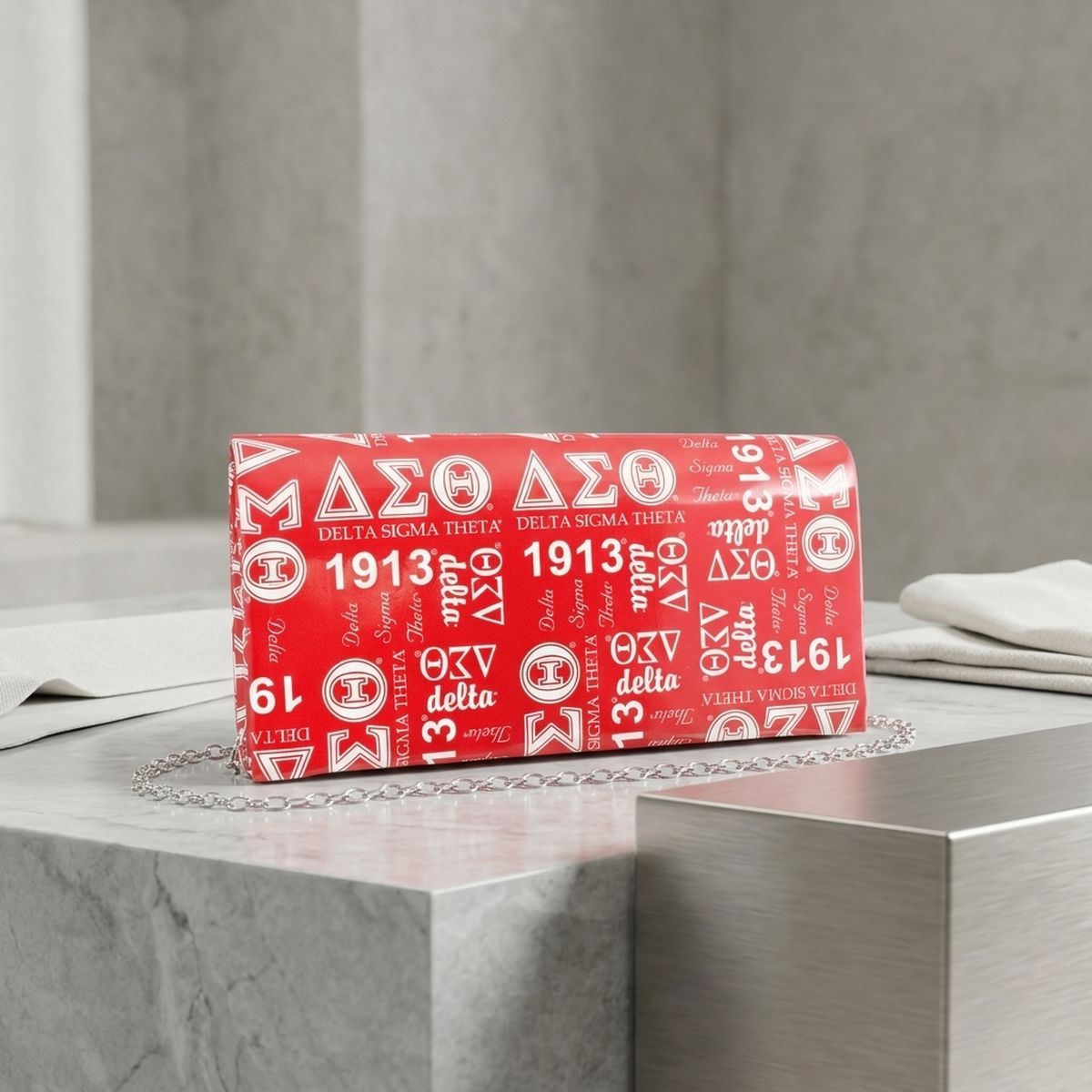 DST Sorority Pride Graphic Print Fold Over Clutch