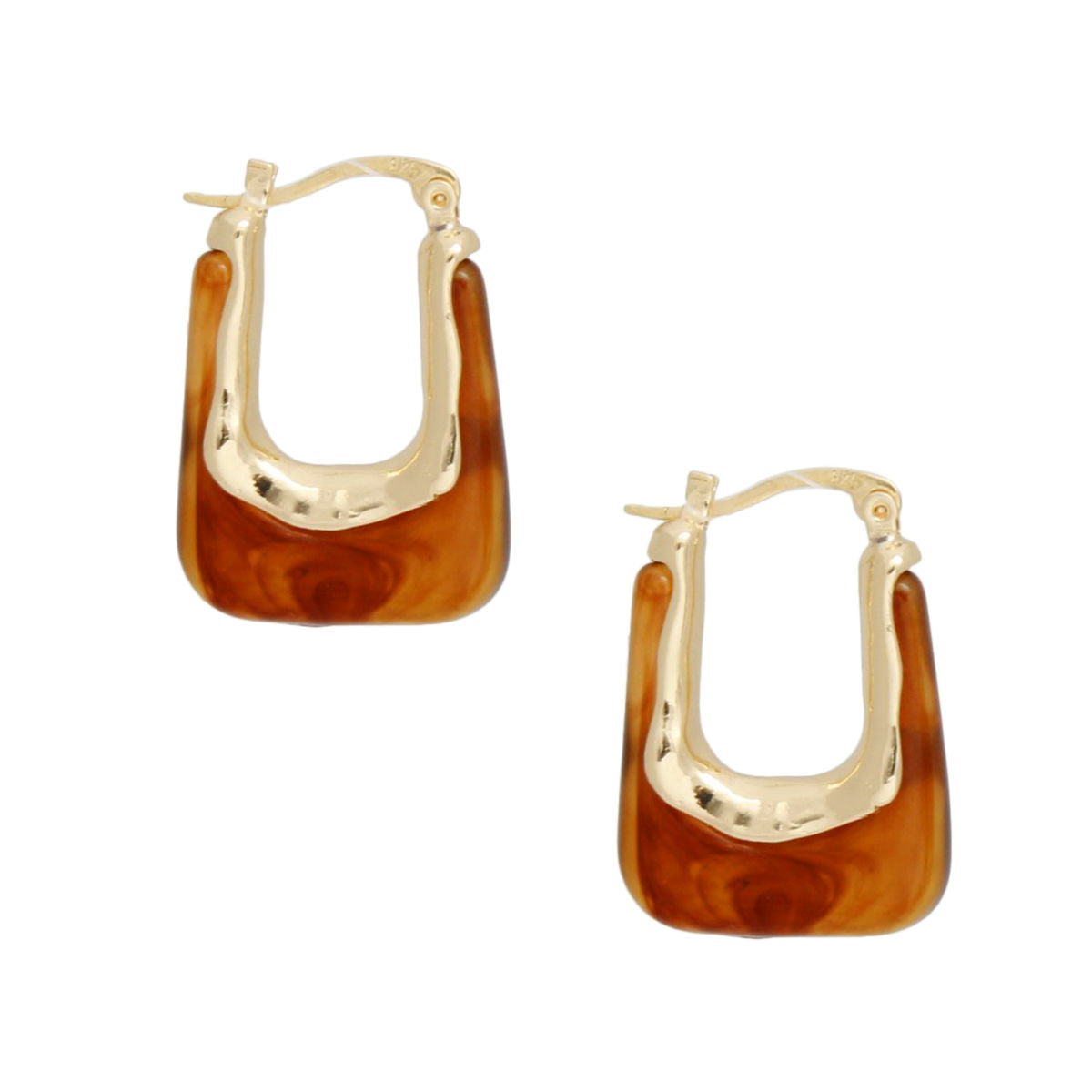 Hoops Tortoiseshell U Shaped Earrings for Women