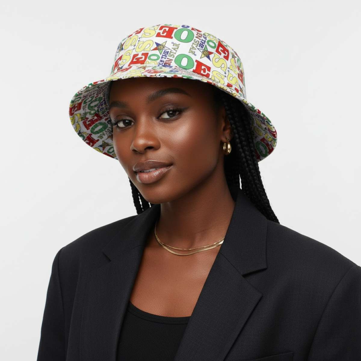 OES Sorority Pride Graphic Print Bucket Hat