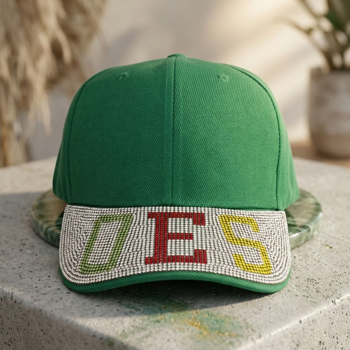 OES Green Canvas Greek Brim Baseball Cap