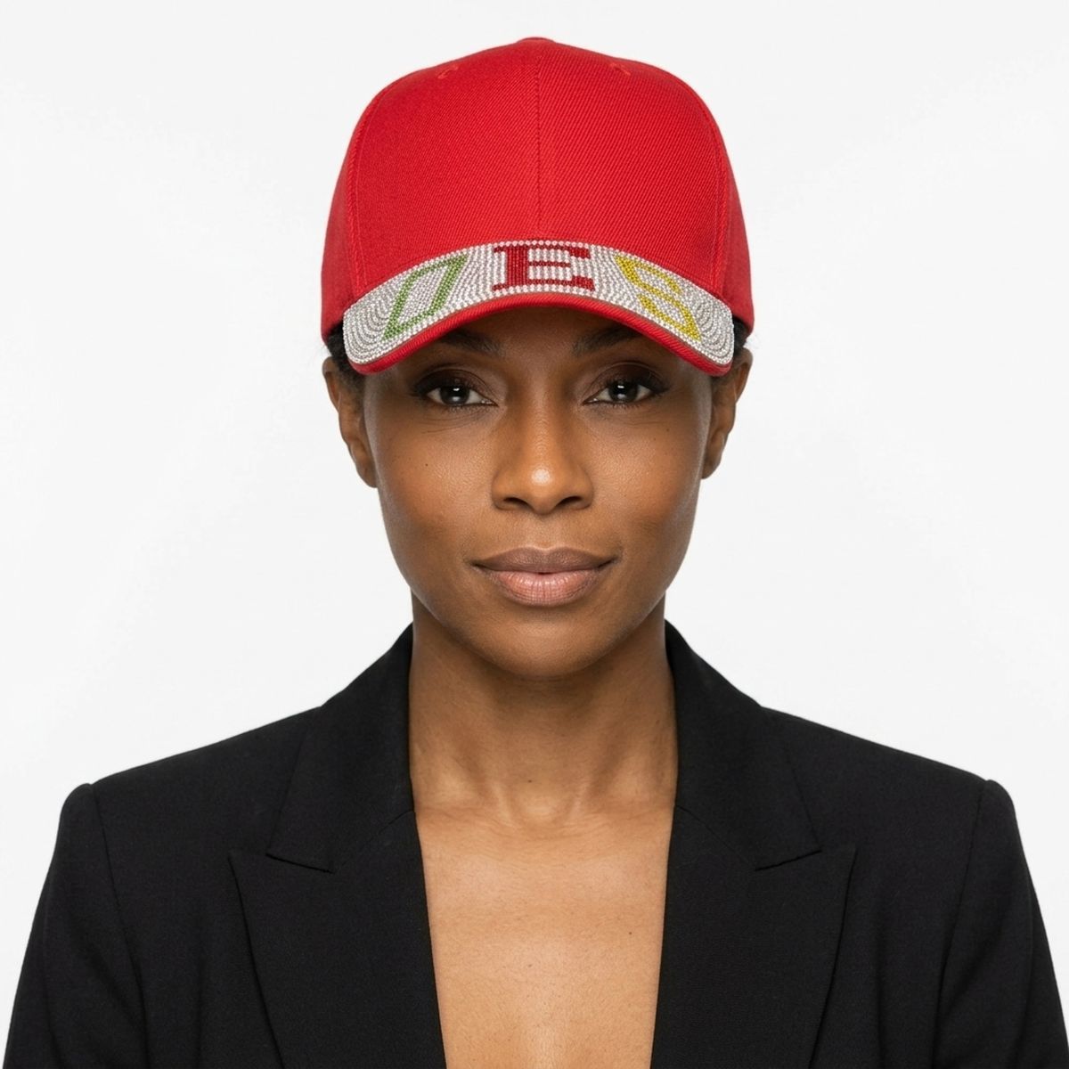 OES Red Canvas Greek Brim Baseball Cap