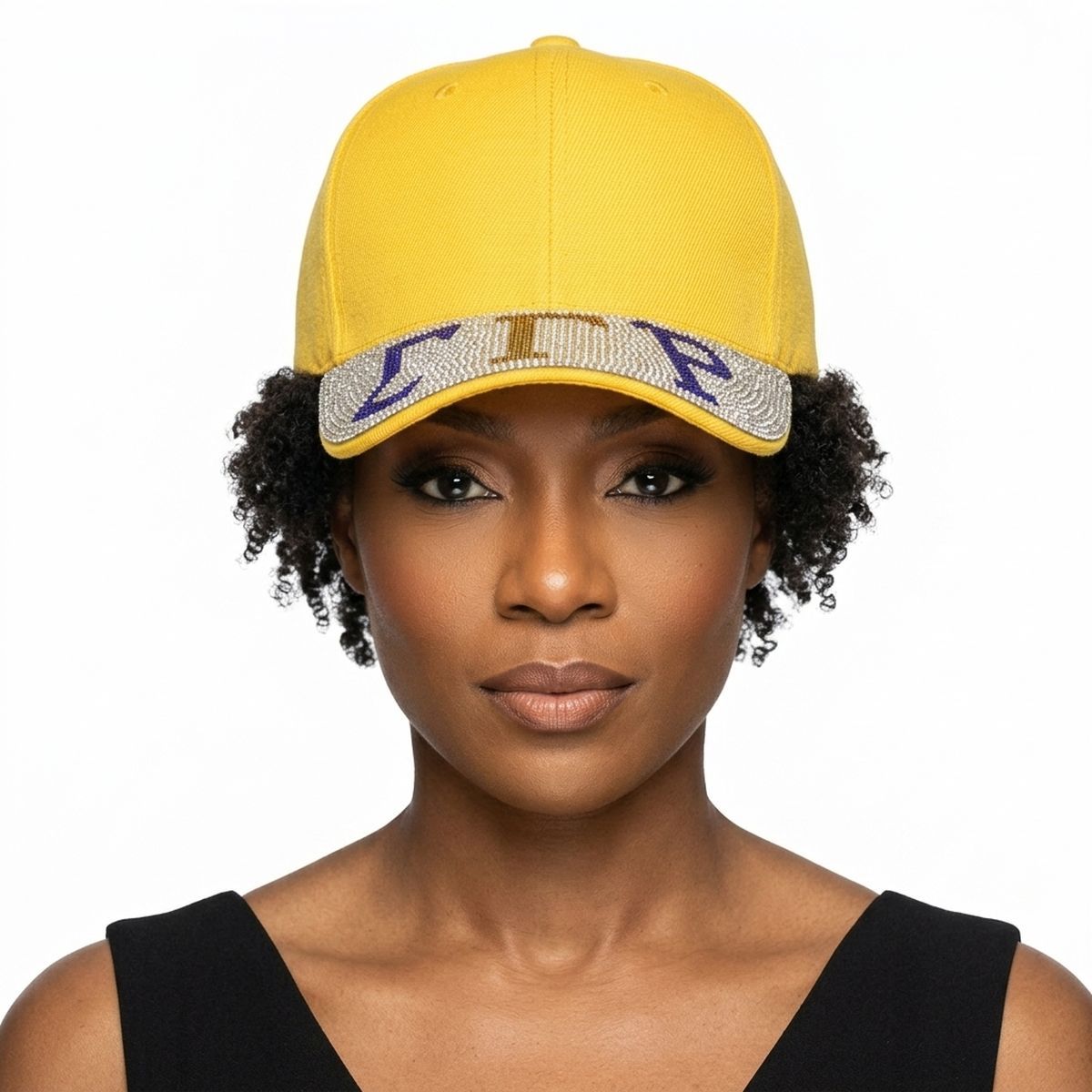 SGRHO Yellow Canvas Greek Brim Baseball Cap