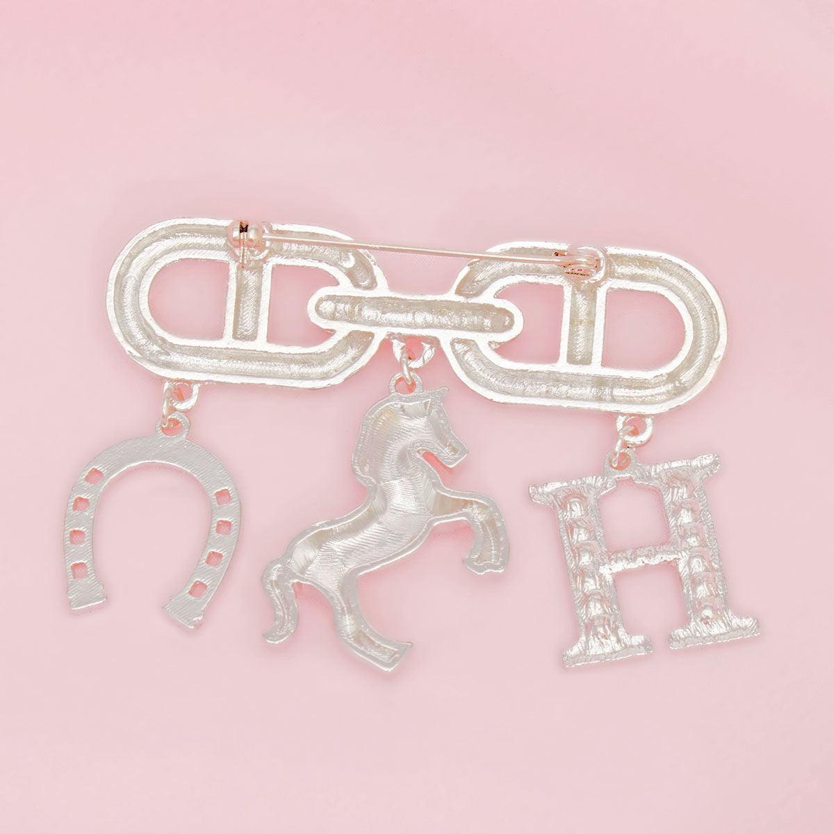 Brooch Silver Iconic H Equestrian Parisian Pin