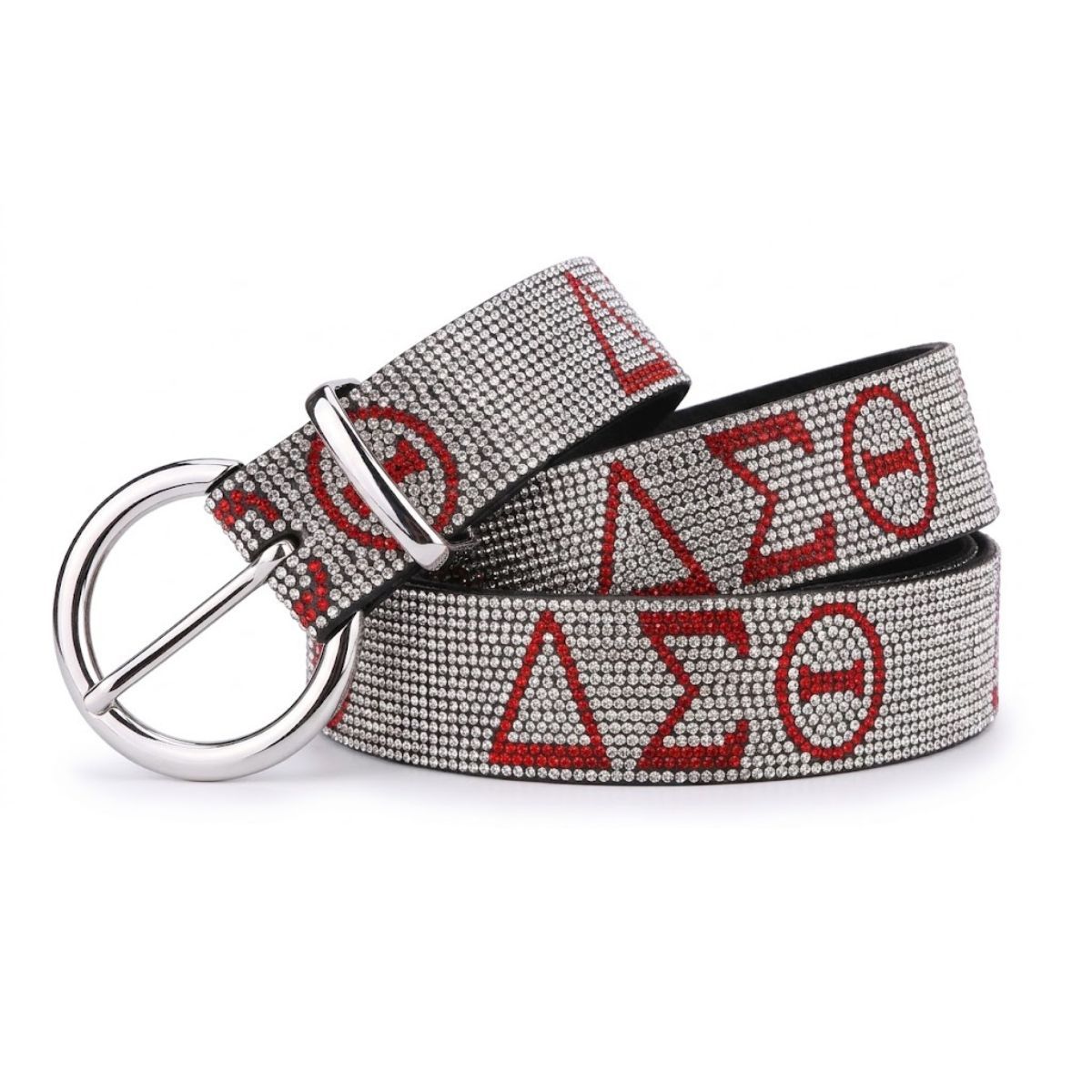 DST 14 Row Rhinestone Belt With Silver Buckle