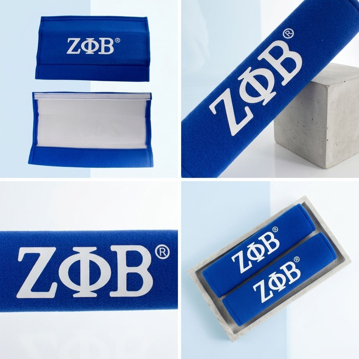 Zeta Phi Beta Blue Seat Belt Cover Set