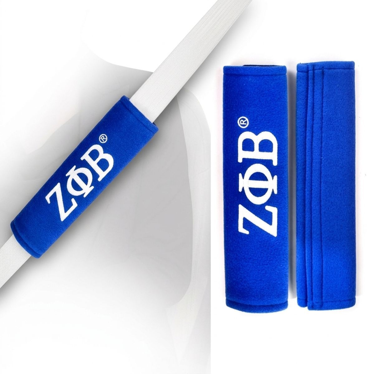 Zeta Phi Beta Blue Seat Belt Cover Set