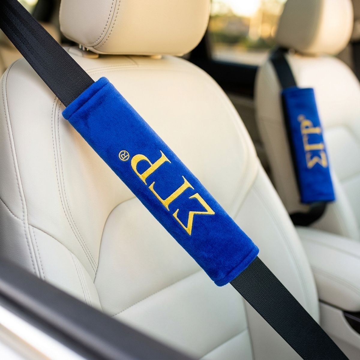 Sigma Gamma Rho Blue Seat Belt Cover Set