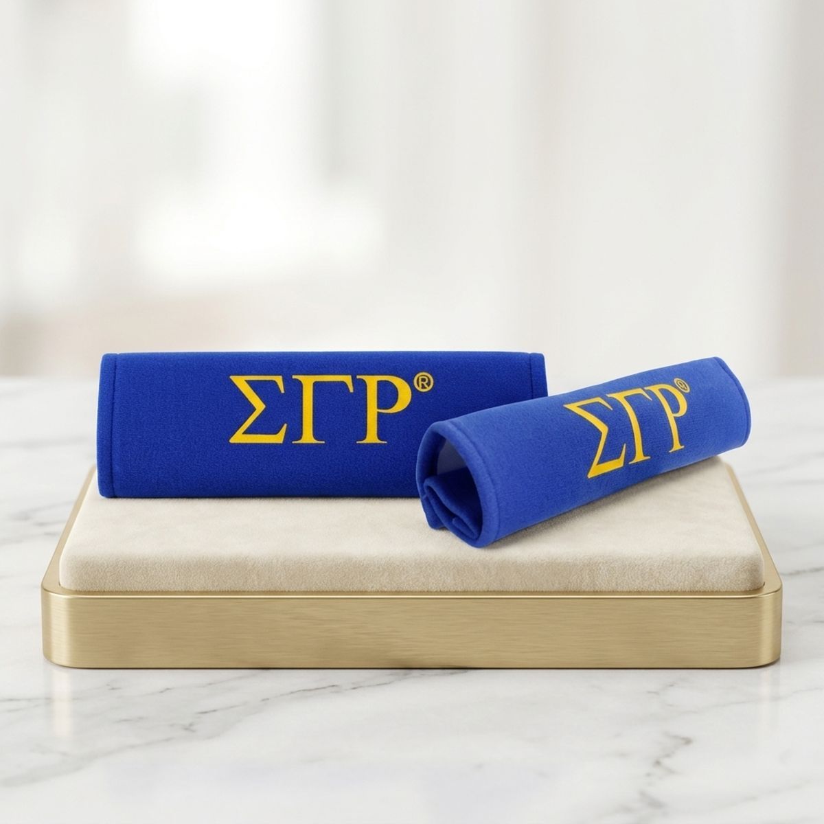 Sigma Gamma Rho Blue Seat Belt Cover Set