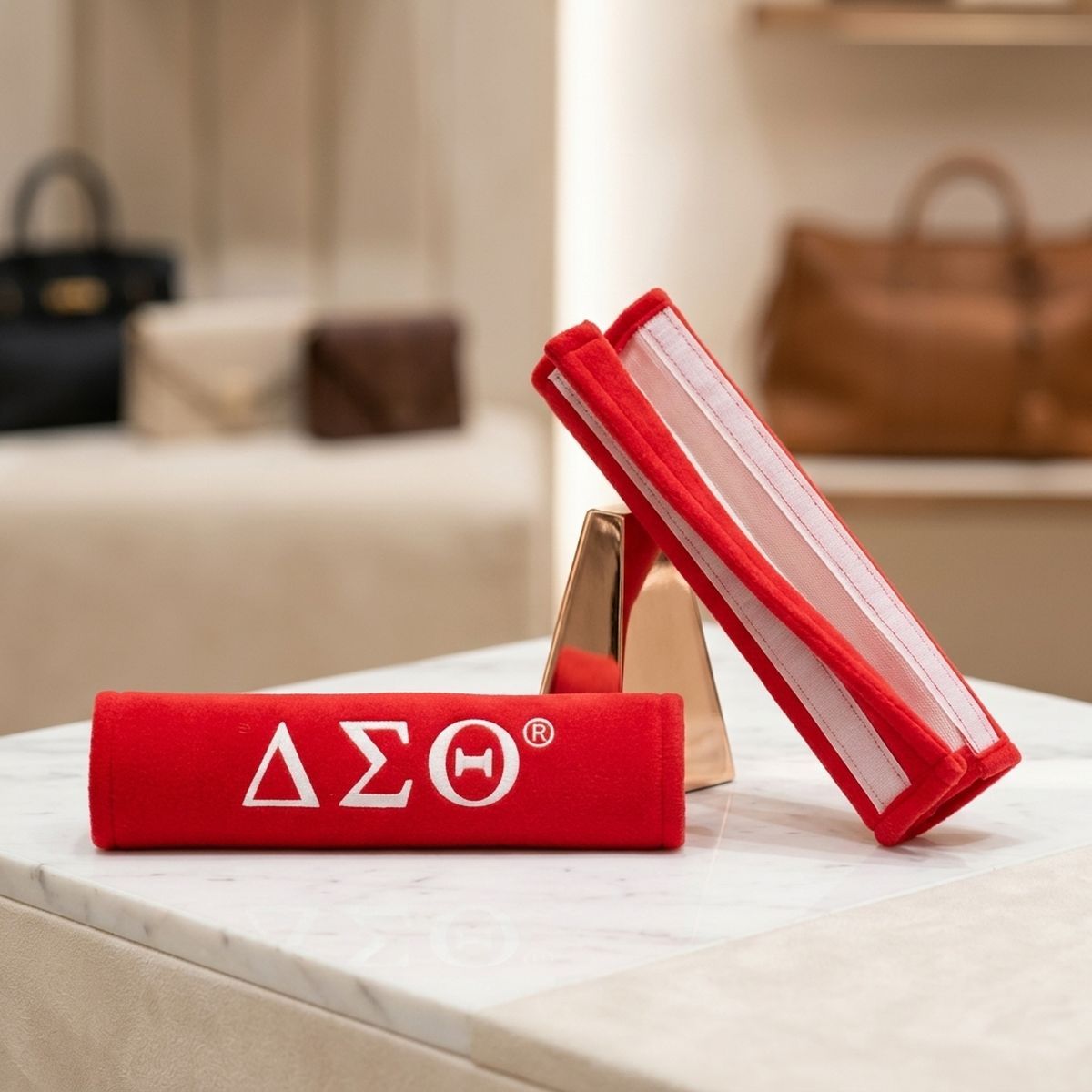 Delta Sigma Theta Red Seat Belt Cover Set