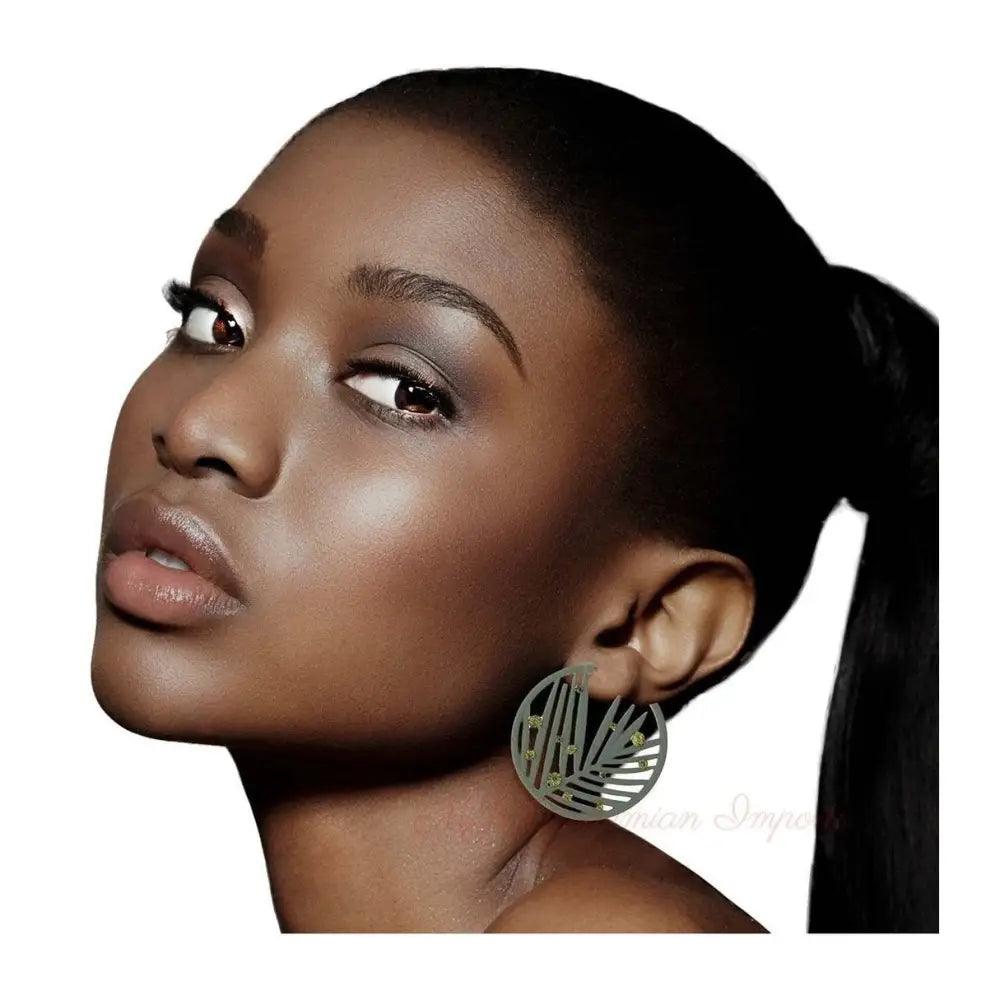 Olive Rubber Coated Leaf Hoops