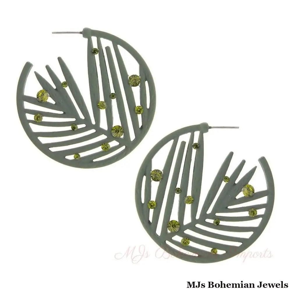 Olive Rubber Coated Leaf Hoops