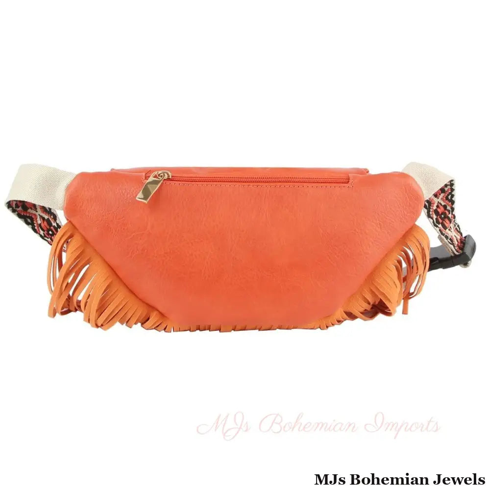 Orange Fringe Fanny Pack