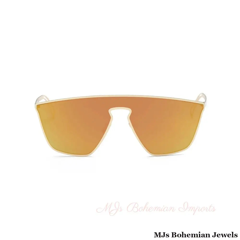 Orange Futuristic Flat Lens Sunglasses